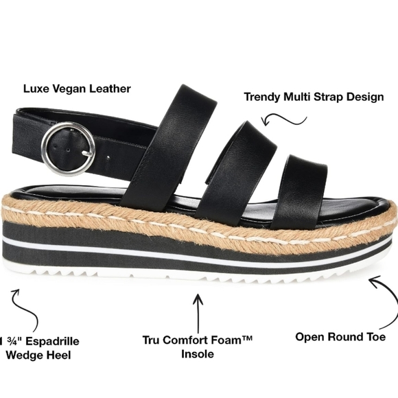 Journee Collection Robyn Platform Sandals Black 10 - Picture 2 of 7